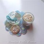 Miniature Shabby Chic Blue Cookie Jar-miniature..