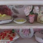 .dollhouse Miniature Pink Paris Vintage Pantry..